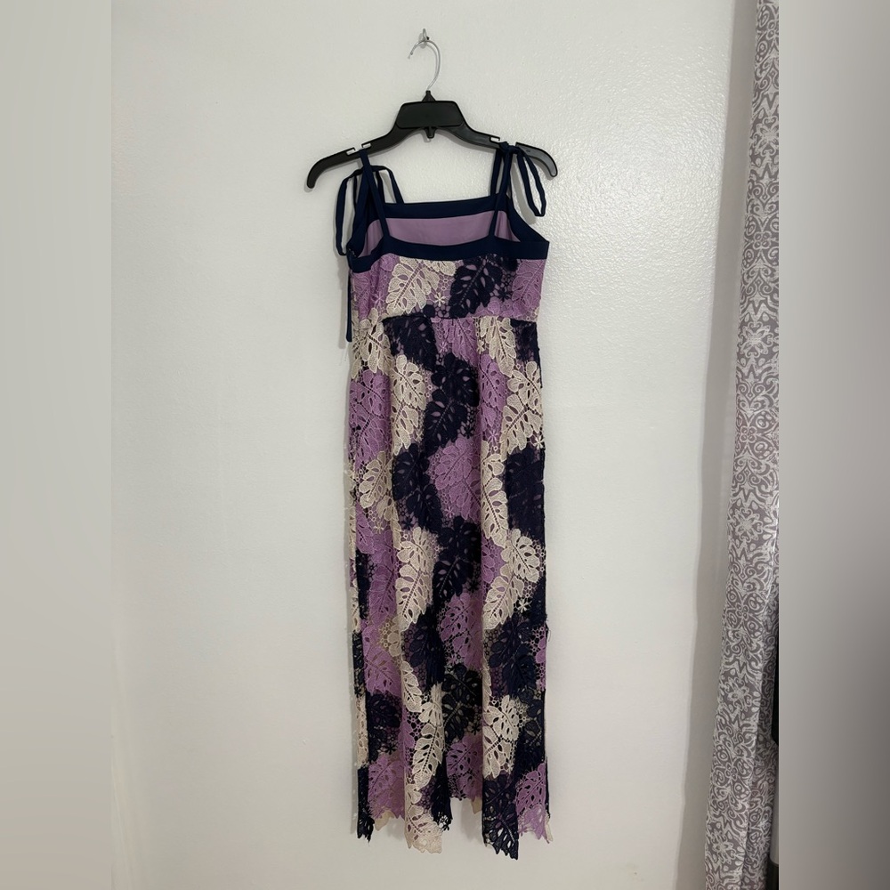 Adelyn Rae Purple and Cream Floral Maxi Dress